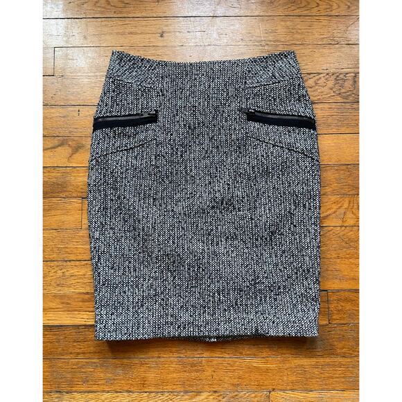 FOREVER 21 Black/White Speckled Wool Pencil Skirt sz XS - Picture 1 of 11